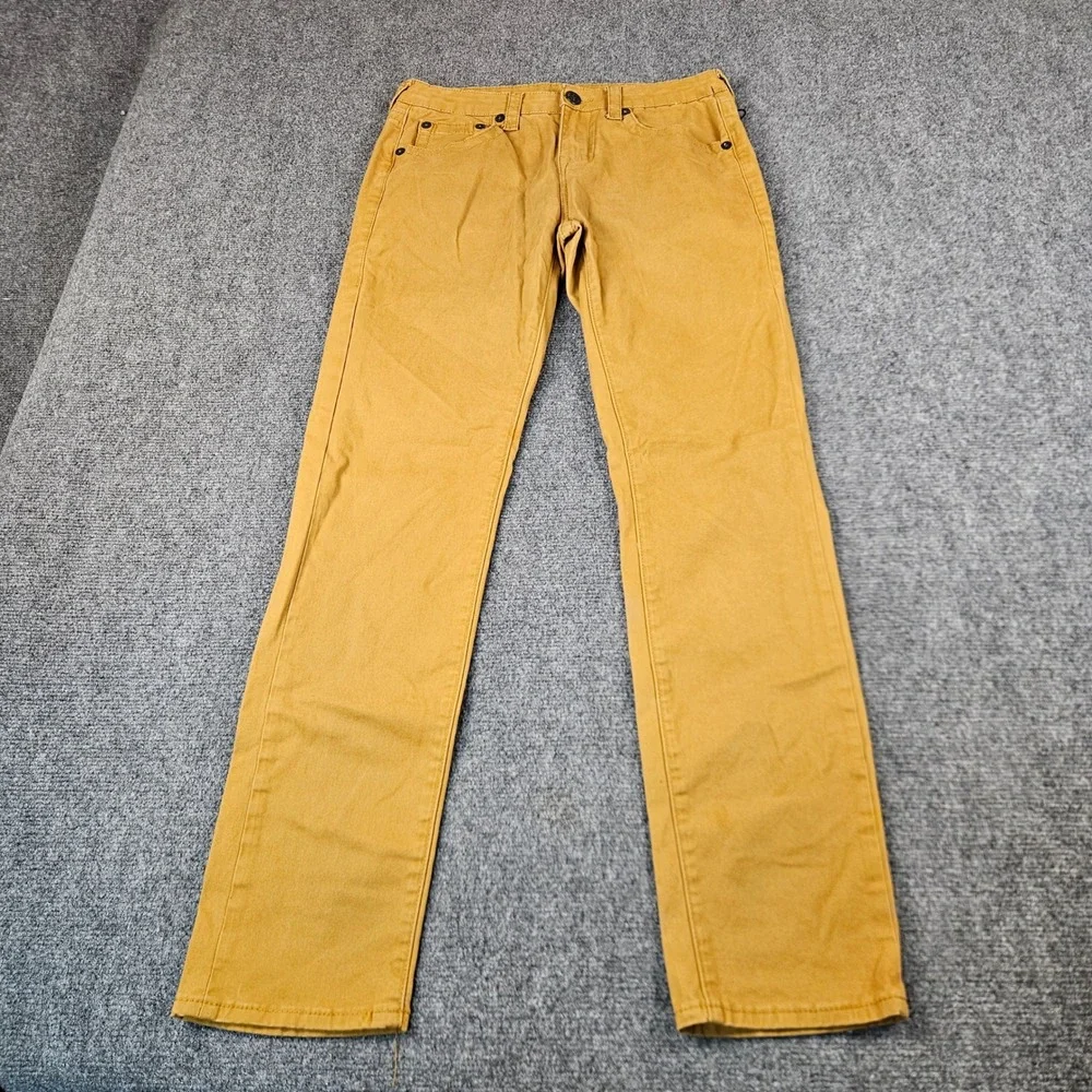 True Religion Geno Overdye Relaxed Slim Jeans Mustard Yellow Size 20 TR939WB10
